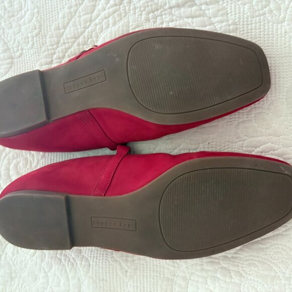 Copper Key Red Suede Mary Jane Flats | Size 10 | Classic Ballet Style - Picture 5 of 5